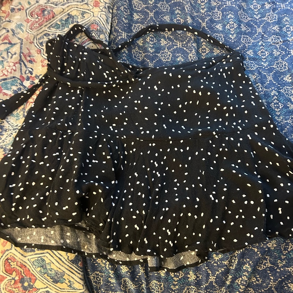 Black Skort with White poka dots